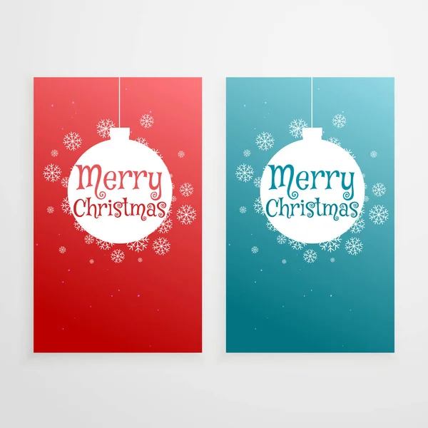 Conjunto de dos banderas verticales de Navidad saludo de vacaciones — Vector de stock