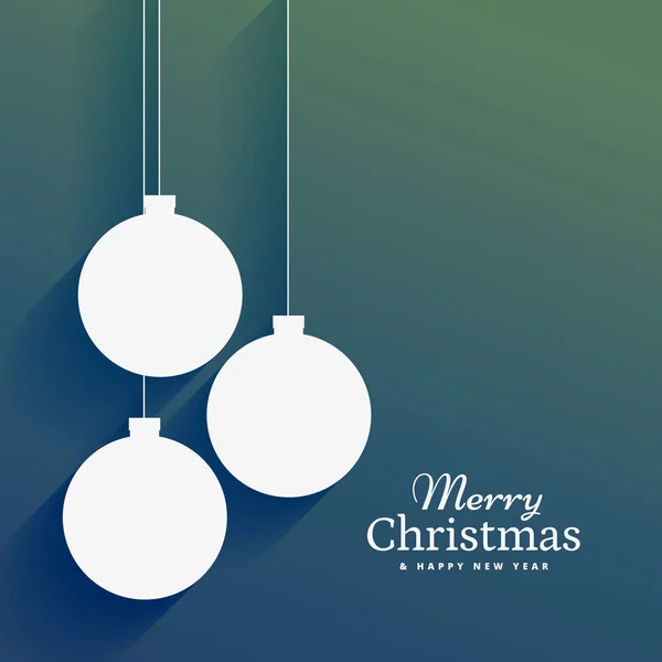 clean christmas background with flat hanging xmas balls