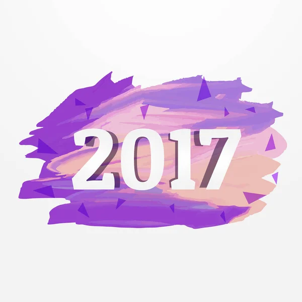 2017 feliz ano novo fundo estilo abstrato com curso de pintura — Vetor de Stock