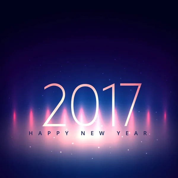 Shiny 2017 happy new yar creative wallpaper with shiny lights ef — Stock Vector