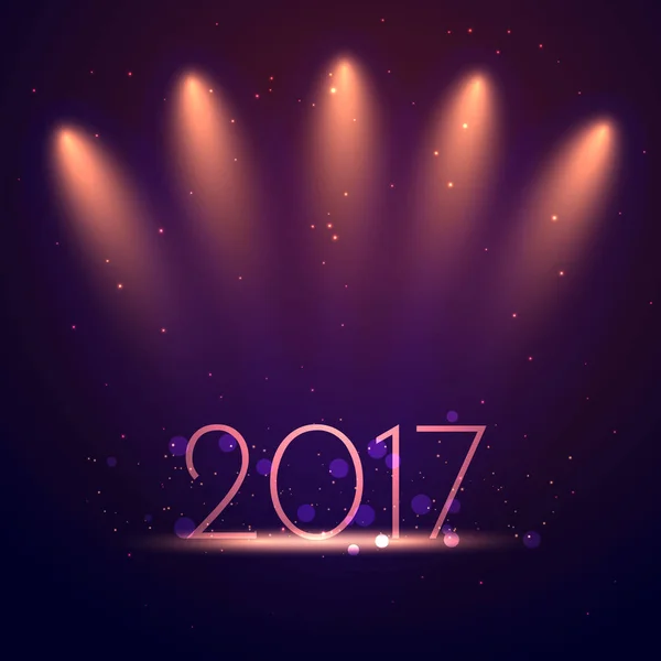 background of 2017 new year with shiny studio lights