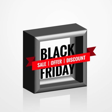 3D tarzı siyah Cuma satış elemanı tasarımı