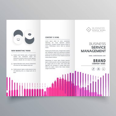 soyut panelli iş broşür şablonu içinde pembe çizgili