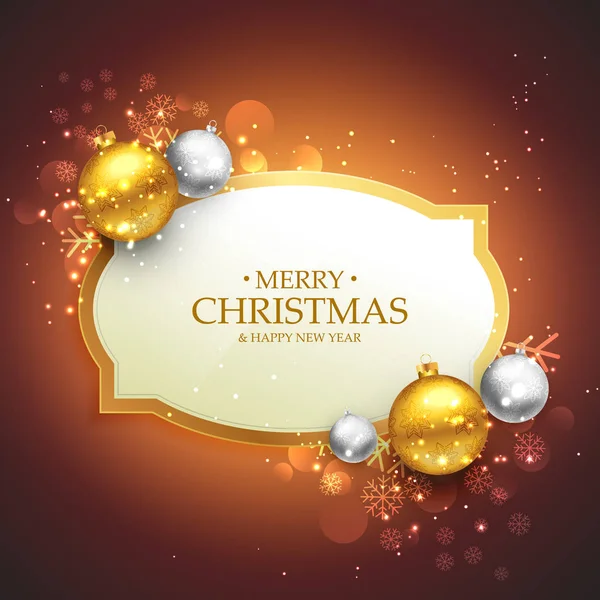 Beau fond joyeux Noël avec chri or et argent — Image vectorielle