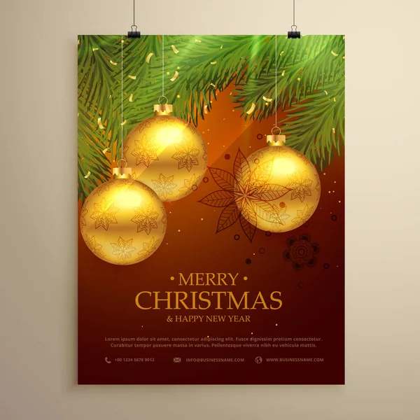 Красивий веселий різдвяний фон шаблон флаєра — стоковий вектор