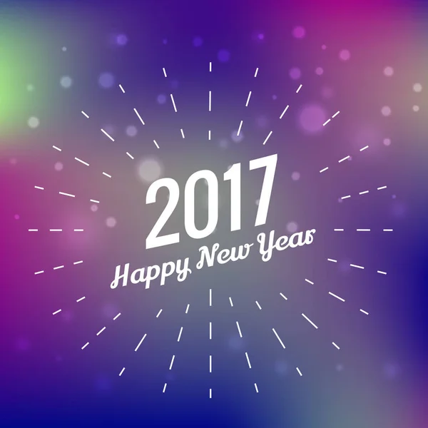 Stylish 2017 happy new year design on colorful background — Stock Vector