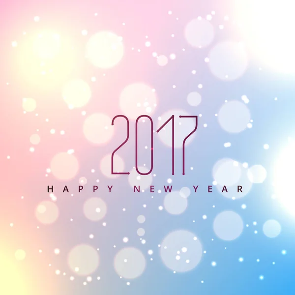 Beautiful bokeh background for 2017 happy new year with soft col — Stock Vector