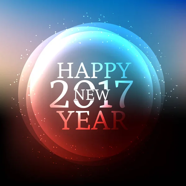 shiny happy new year 2017 background with shiny circle frame