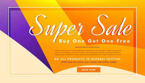 Super sale banner poster template with offers and discounts — Stock Vector