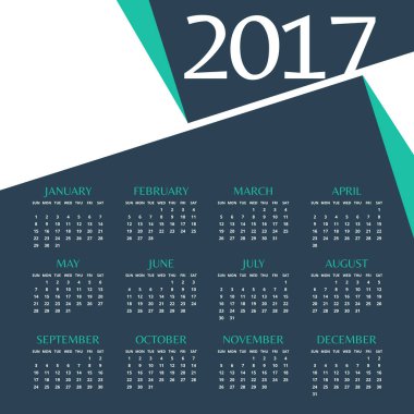 2017 takvim kalıp çizmek soyut şekli ile