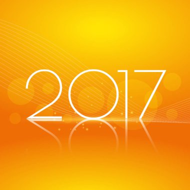 Yeni yıl için 2017 metinle temiz turuncu arka plan