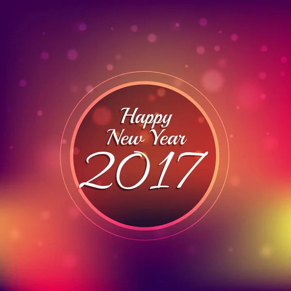 Fond bokeh coloré avec 2017 nouveau texte de l'année — Image vectorielle
