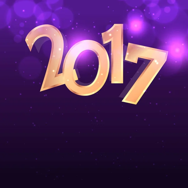 Фиолетовый фон с эффектом золотого текста 2017 года — стоковый вектор