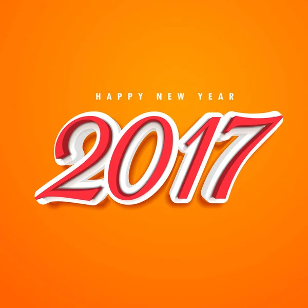 2017 text design in 3d style on orange background