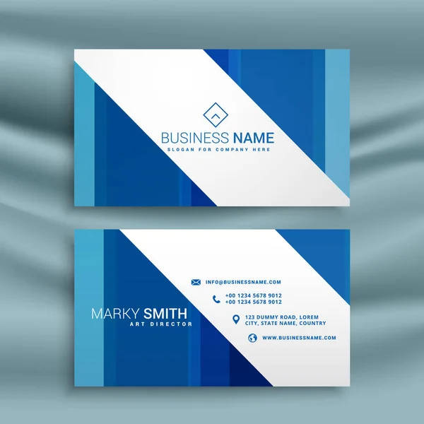 Blue business card template for your company — Stock Vector