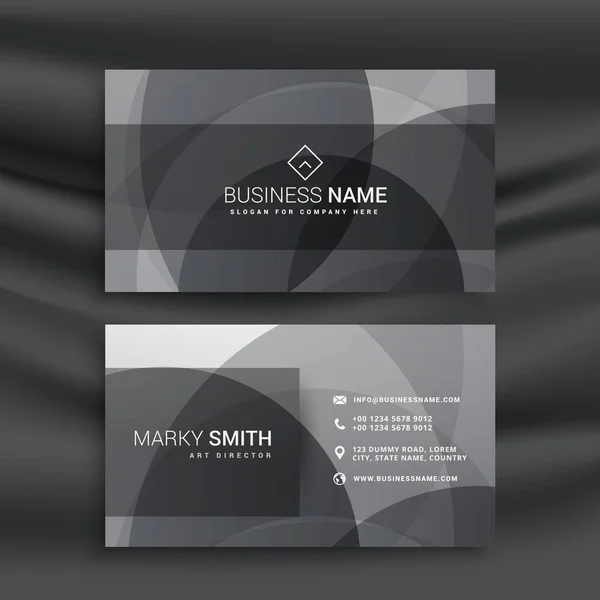 dark business card template with abstract circular shapes