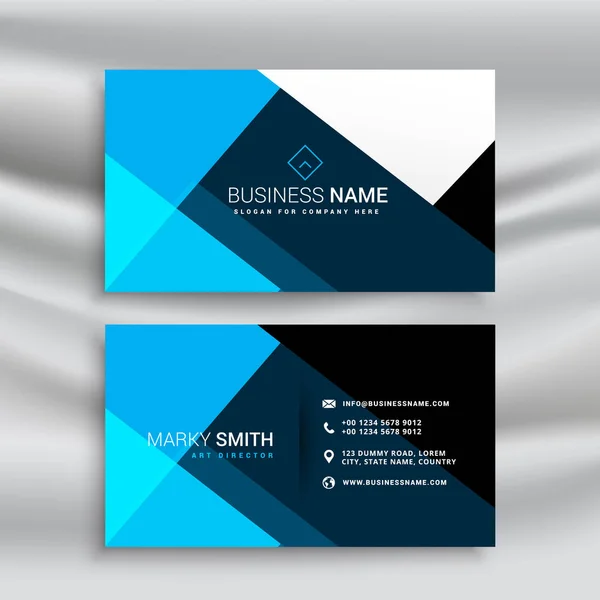 Modern blue business card template in minimal style — Stock Vector