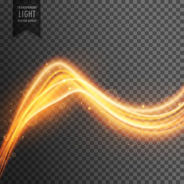 Altın yangın dalga ile şeffaf ışık efekti