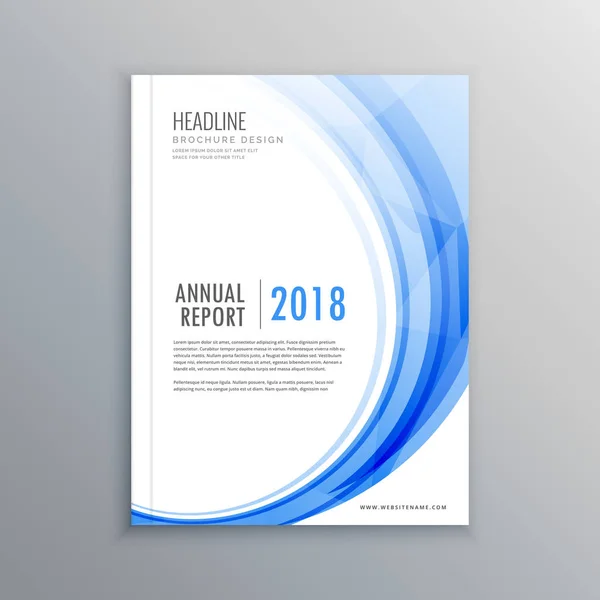 Elegant blue wave shape business brochure template — Stock Vector