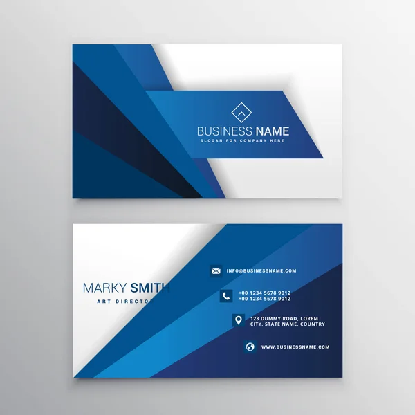 Diseño de tarjetas de visita corporativas azul y blanco — Vector de stock