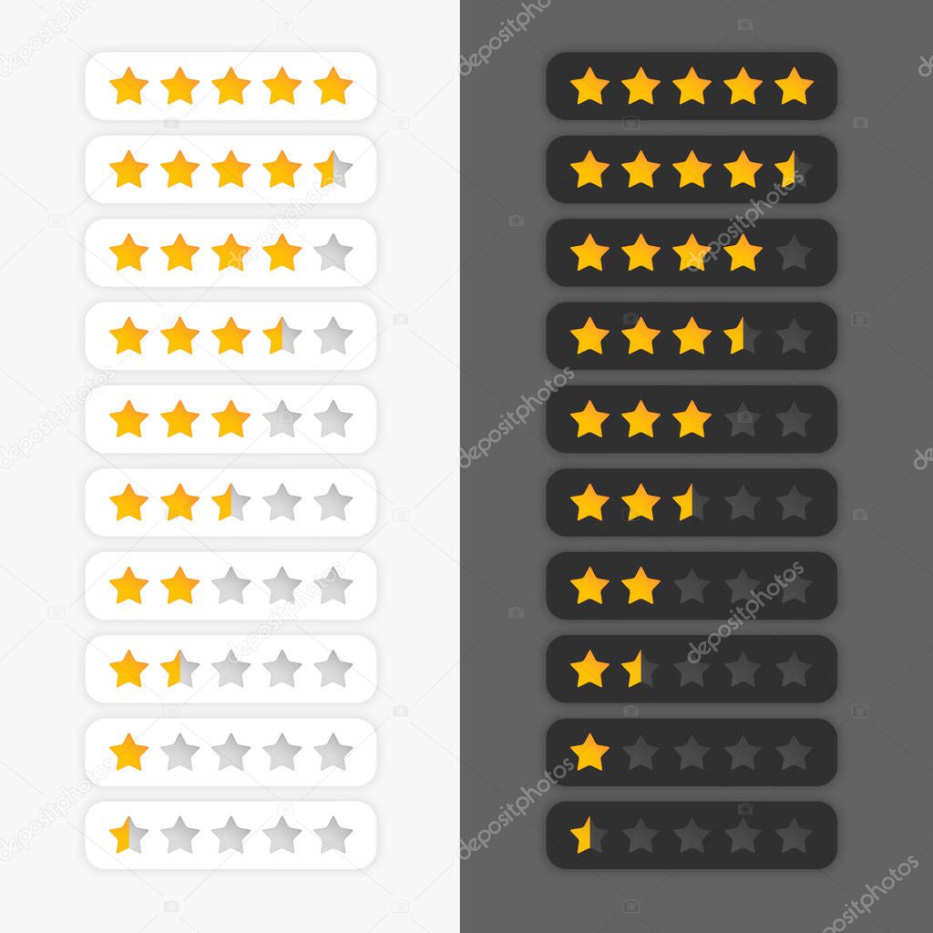 set of star rating symbols
