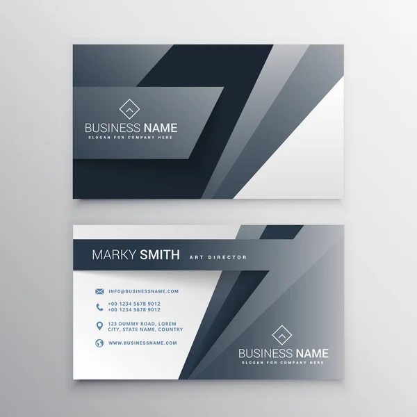 Modern gray business card template design — Stock Vector