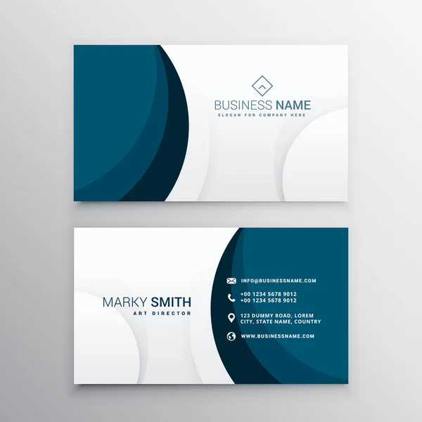 elegant minimal blue wave business card