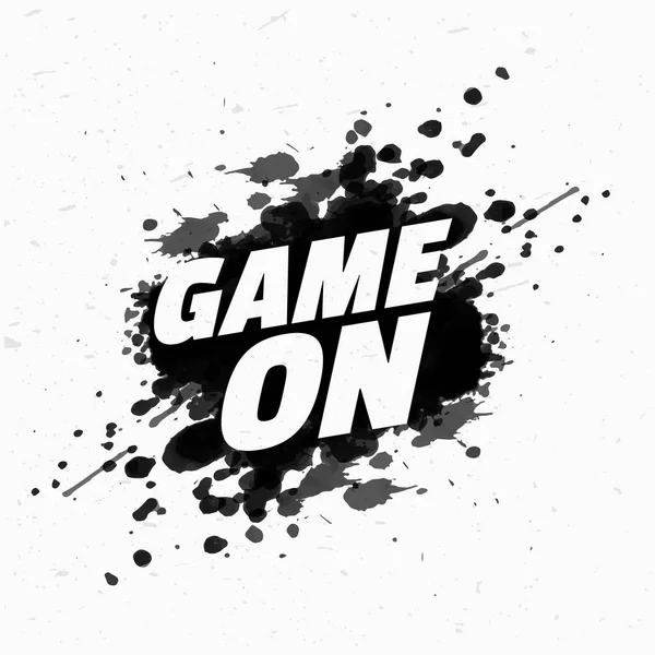 game on message on black ink splash