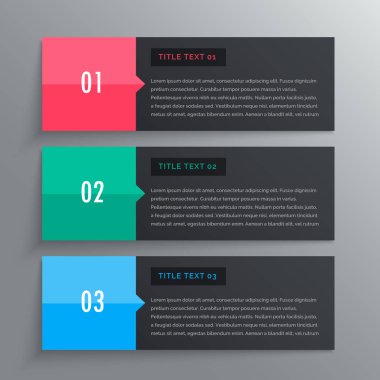 Üç adım ile seçenekleri Infographic tasarım