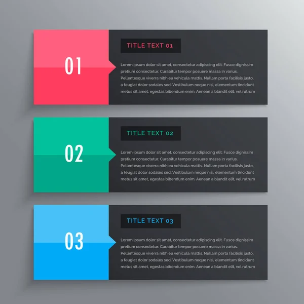 3 つの手順でオプション インフォ グラフィック デザイン — ストックベクタ