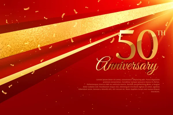 Plantilla de tarjeta de celebración de 50 aniversario — Archivo Imágenes Vectoriales