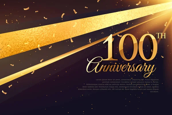 Plantilla de tarjeta de celebración del 100º aniversario — Archivo Imágenes Vectoriales