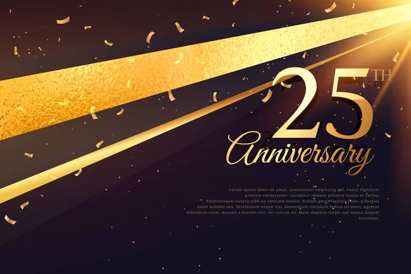 25th anniversary celebration adresskortsmallen — Stock vektor