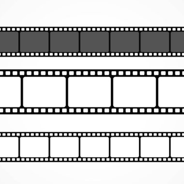 Film şeridi koleksiyonu farklı boyutlarda vektör