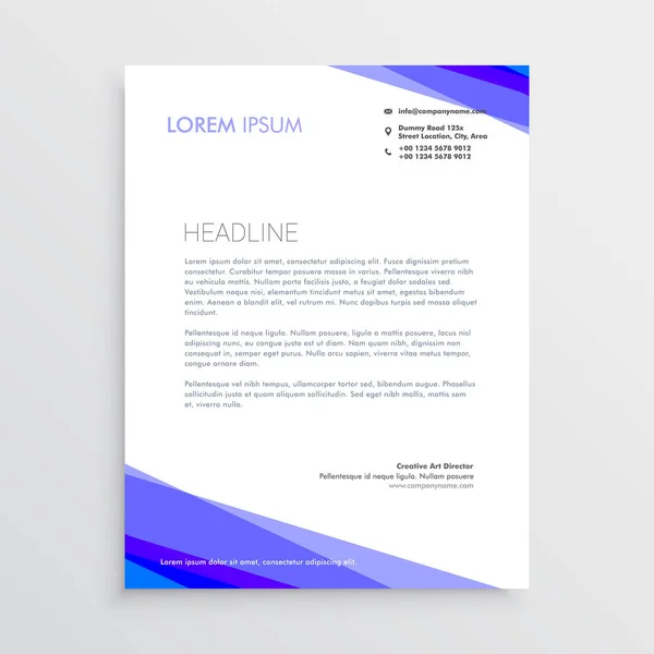 Abstrait violet forme letterhead design — Image vectorielle