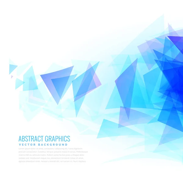 Formes abstraites de triangle bleu éclatant du côté droit — Image vectorielle