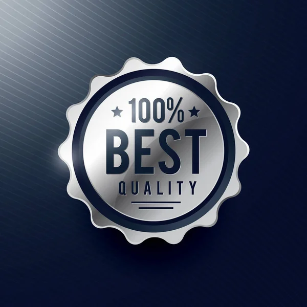 Najlepszy projekt etykiety srebrna odznaka jakości — Wektor stockowy