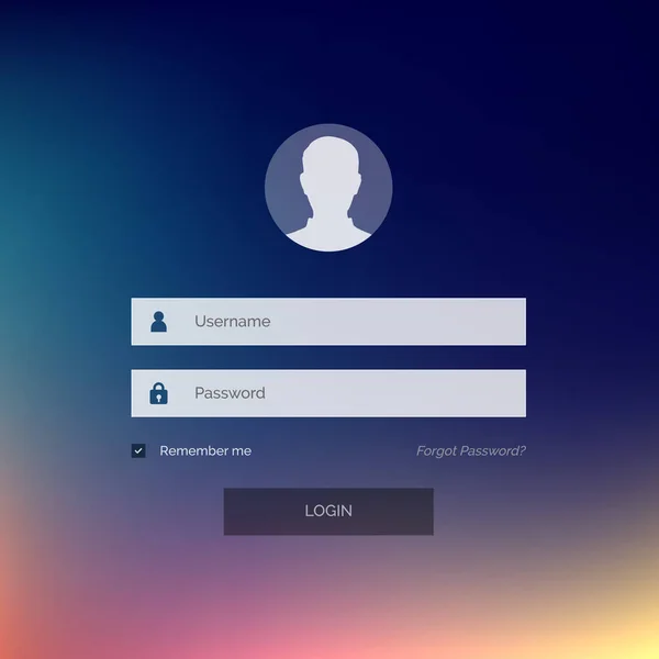 Diseño de interfaz de formulario de inicio de sesión moderno con nombre de usuario y contraseña — Vector de stock