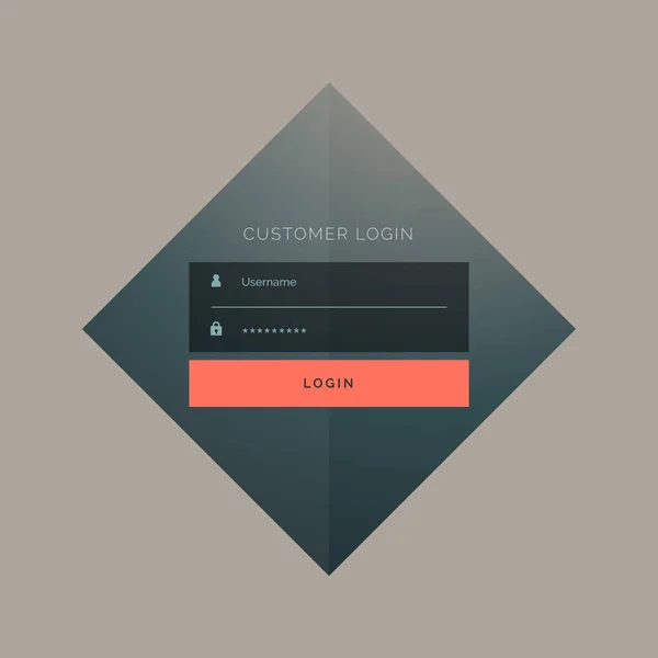 Customer login form design with username and password — Stock Vector