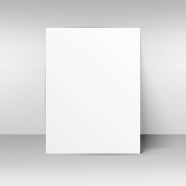 boş kağıt mockup duvara yerleştirilir