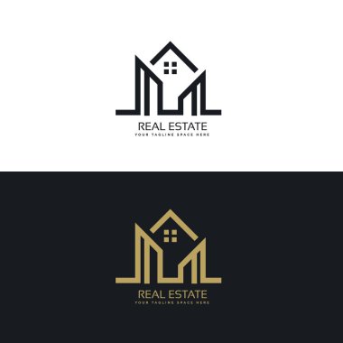 Mono line ev logo tasarım emlak şirketi için