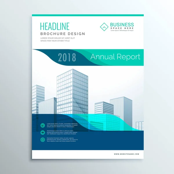 Moderno azul relatório anual brochura folheto modelo de design para você — Vetor de Stock