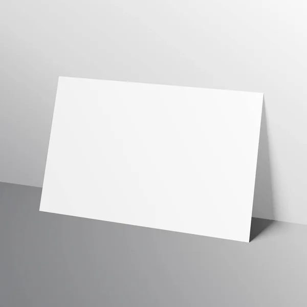 Plantilla de maqueta de papel de tamaño a4 horizontal blanca inclinada hacia wa — Vector de stock