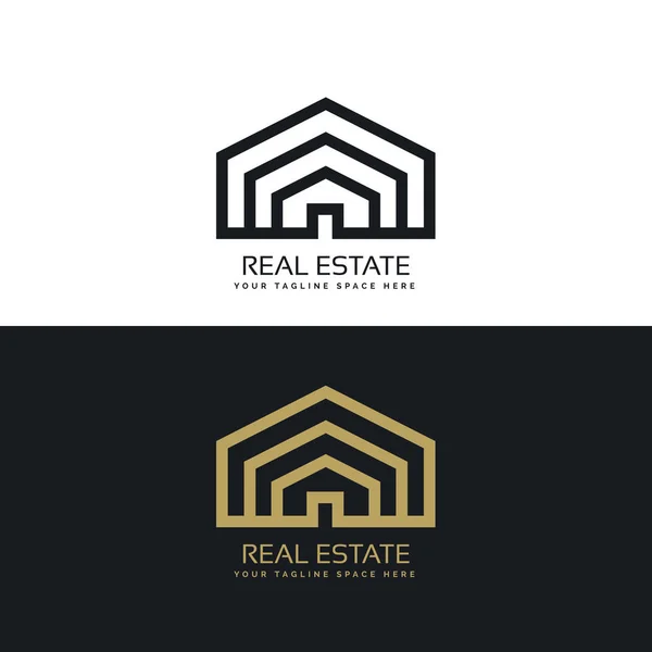Σχεδιασμός λογότυπου ακίνητων περιουσιών στυλ μίνιμαλ γραμμή — Διανυσματικό Αρχείο