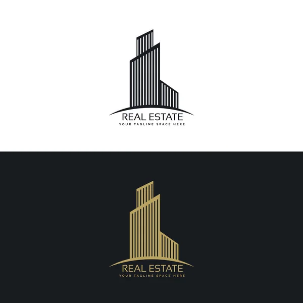 Stylisches Wolkenkratzer-Logo für Immobilienunternehmen — Stockvektor