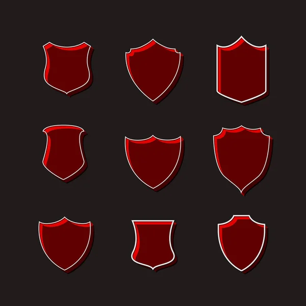 Conjunto de desenhos de etiquetas de emblemas vermelhos —  Vetores de Stock