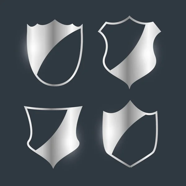 Emblemas de prata conjunto de design de emblema —  Vetores de Stock