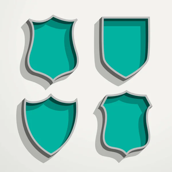 Ensemble de quatre badges de style rétro 3d — Image vectorielle