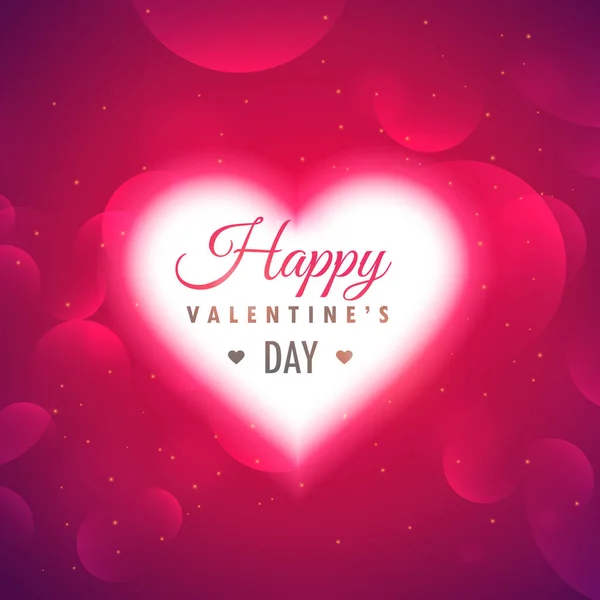 Mooie gloeiende hart op roze achtergrond voor Valentijnsdag — Stockvector