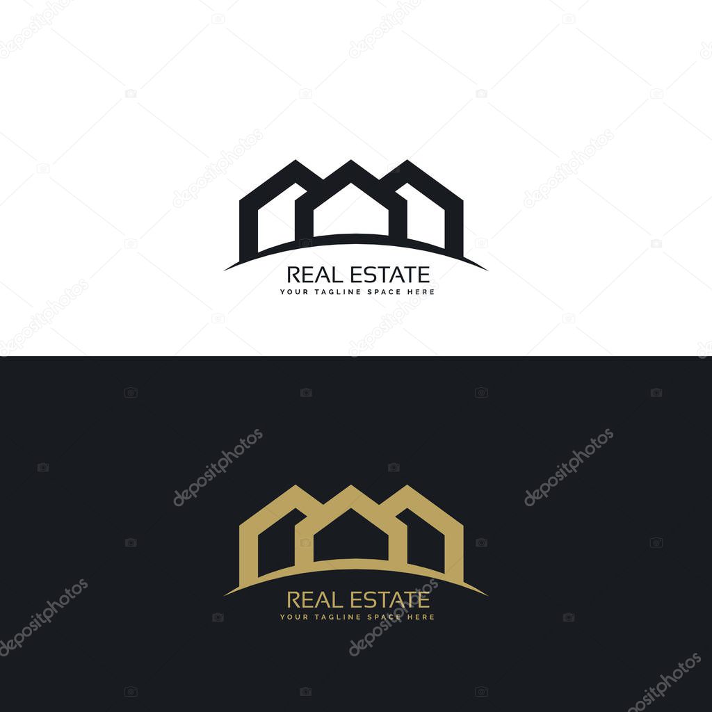 creative minimal real estate logo design concept